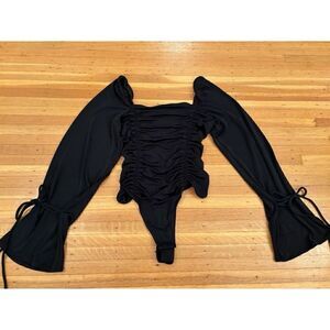 Free People Intimately Meant to Be Black Bodysuit